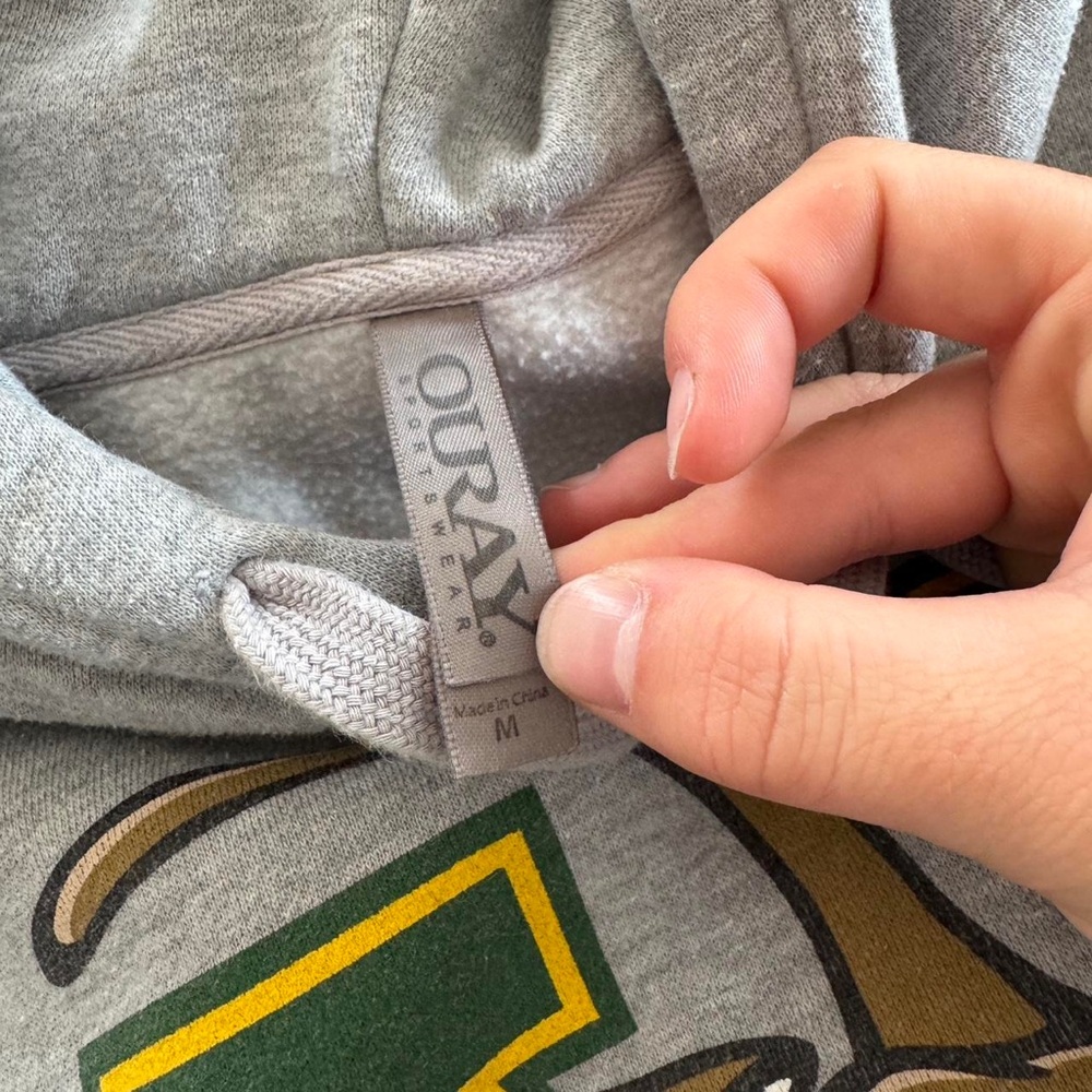 Gray Hoodie with Green and Brown Logo - Picture 3 of 4